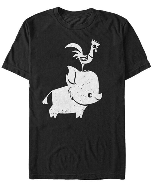 Disney Men's Moana Cute Pua and Hei Hei, Short Sleeve T-Shirt