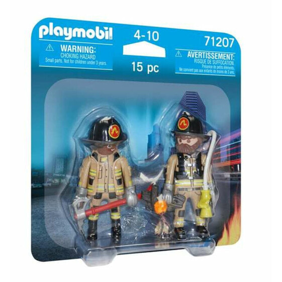 Фигурки с подвижными руками и ногами Playmobil 71207 Пожарник 15 Предметы Duo