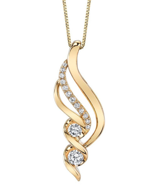 Sirena diamond (3/8 ct. t.w.) Swirl Pendant in 14k Yellow Gold