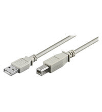 Wentronic USB AB 180 LC HiSpeed 2.0 GREY - 1.8m - 1.8 m - USB A - USB B - USB 2.0 - Male/Male - Grey