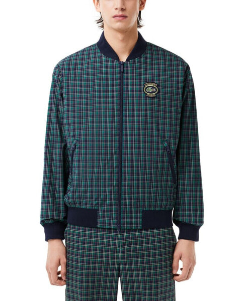 Men's Harrington Check Zip-Front Bomber Jacket