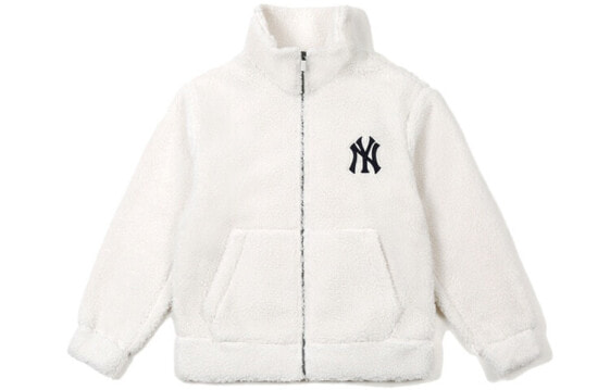 MLB 羊羔绒立领宽松夹克 男女同款 象牙白色 送礼推荐 / Куртка MLB Trendy Clothing 31JPF3061-50I
