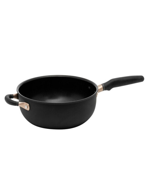 Accent Series Hard Anodized 4.5 Quart Non-stick Induction Chef Pan with Helper Handle
