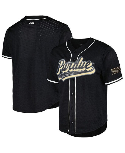 Men's Black Purdue Boilermakers Mesh Full-Button Replica Baseball Jersey