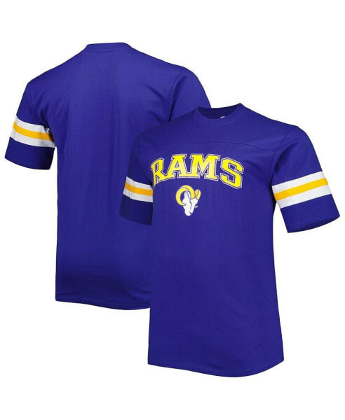 Men's Royal Los Angeles Rams Big and Tall Arm Stripe T-shirt