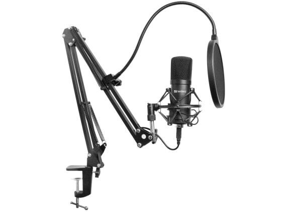 Микрофон студийный USB SANDBERG Streamer -27 dB 30 - 16000 Гц 24 бит 96 кГц Унисенсорный