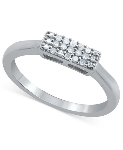 Diamond Mini Rectangular Cluster Ring (1/10 ct. t.w.) in Sterling Silver