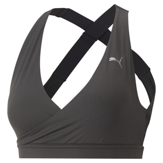 Puma Mid Impact Yogini Cross Over Sports Bra Womens Size XS Casual 52326001