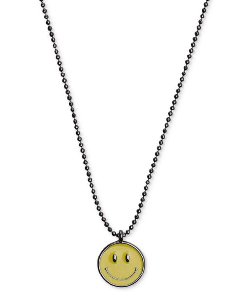 Silver-Tone Happy Face Pendant Necklace, 16" + 3" extender