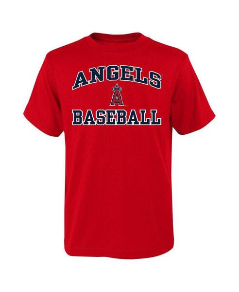 Big Boys Red Los Angeles Angels Heart and Soul T-shirt