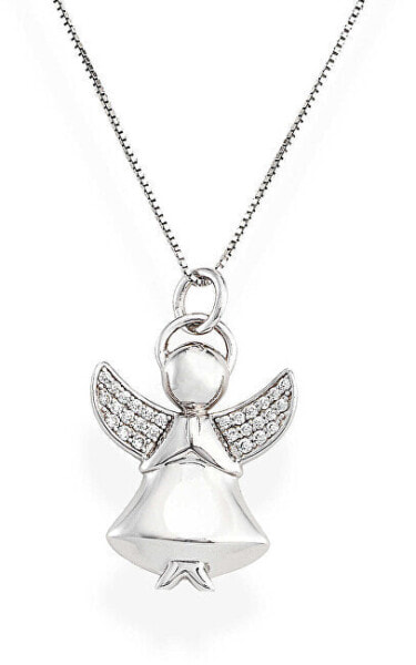 Fine silver necklace with zircons Angels A2BB (chain, pendant)