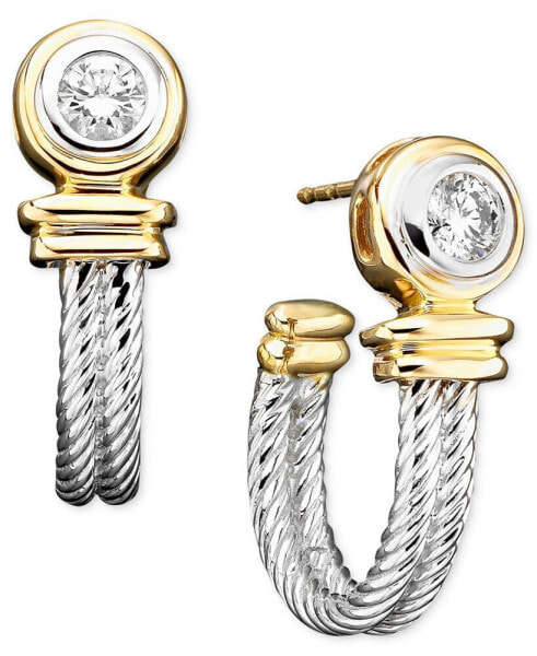 Diamond Earrings (1/3 ct. t.w.) in 14k White & Yellow Gold
