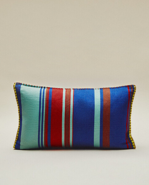 Striped cotton cushion cover x collagerie