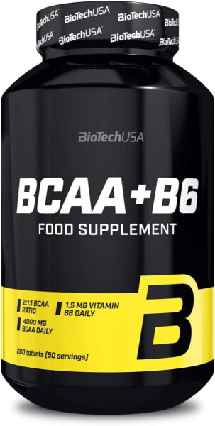 BioTechUSA BCAA+B6 Tabletten | 1g BCAA pro Tablette | Energie- und Erholungsförderung | Glutenfrei | 200 Tabletten