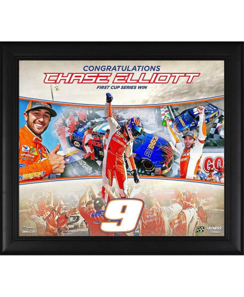 Chase Elliott Framed 15" x 17" First Monster Cup Victory Collage