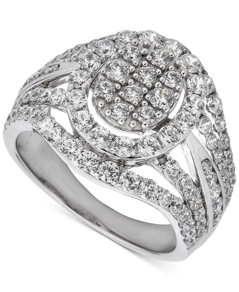 Diamond Oval Cluster Halo Ring (2 ct. t.w.) in 14k White Gold