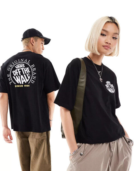 Vans circle logo loose fit back print t-shirt in black