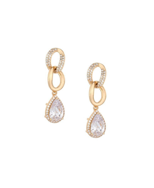 Crystal 18K Gold Plated Drop Earrings