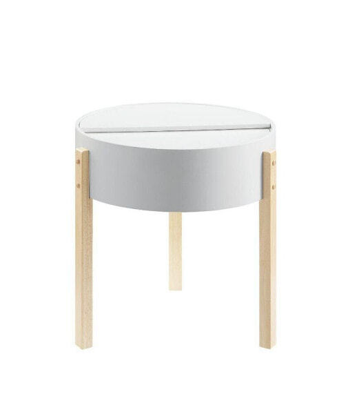 Bodfish End Table, White & Natural