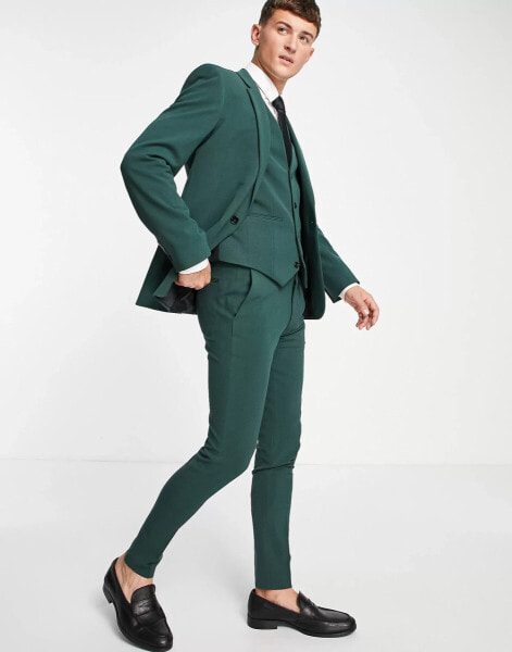 ASOS DESIGN super skinny suit trousers in forest green