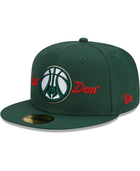 Men's x Just Don Hunter Green Milwaukee Bucks 59FIFTY Fitted Hat