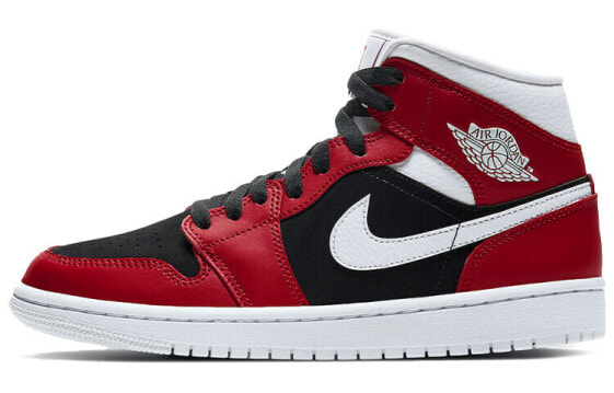 Кроссовки Nike Air Jordan 1 Mid Gym Red Black (W) (Красный, Черный)