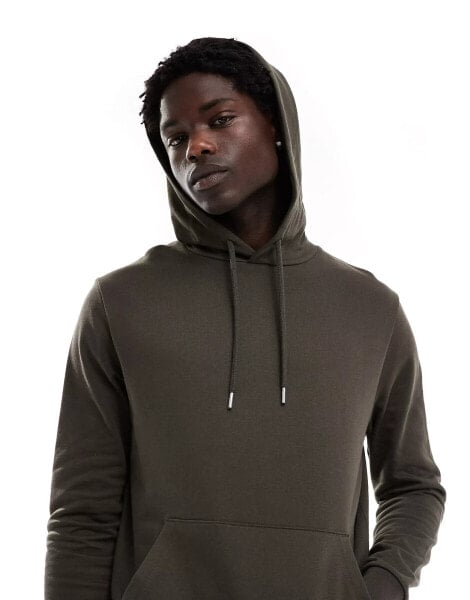 ASOS DESIGN essential hoodie in black olive