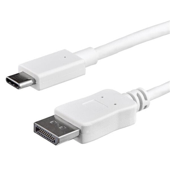 StarTech.com 3ft/1m USB C to DisplayPort 1.2 Cable 4K 60Hz - USB-C to DisplayPort Adapter Cable HBR2 - USB Type-C DP Alt Mode to DP Monitor Video Cable - Works w/ Thunderbolt 3 - White - 1 m - USB Type-C - DisplayPort - Male - Male - Straight