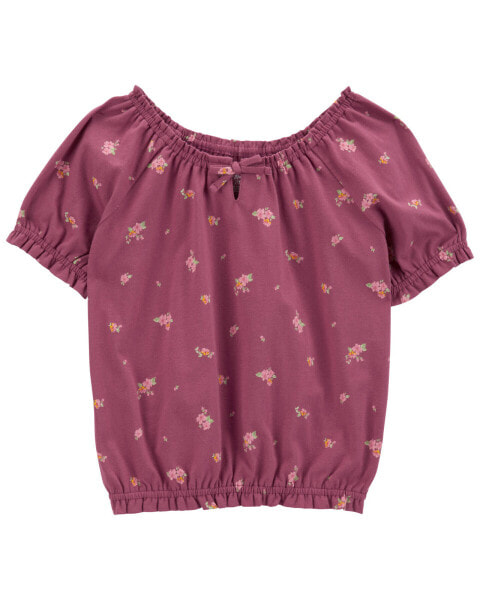 Kid Fall Floral Cinched Top 4