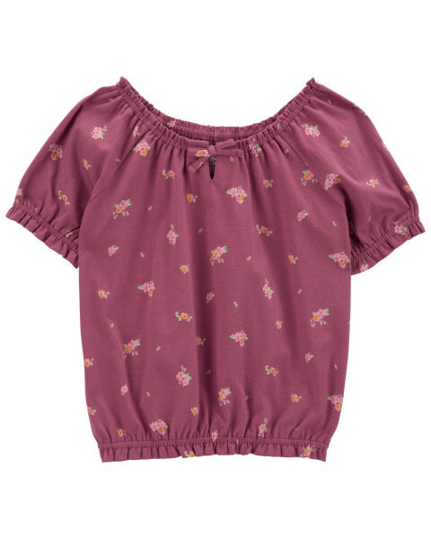 Kid Fall Floral Cinched Top 7