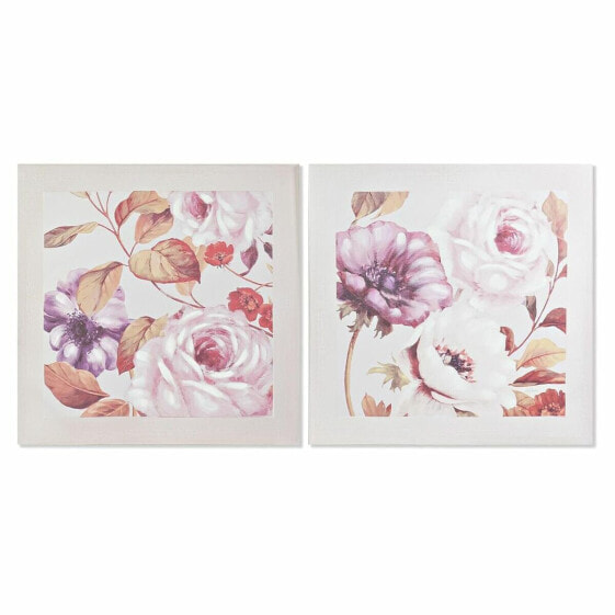 Картина DKD Home Decor розами романтик 70 x 3 x 70 cm (2 штук)