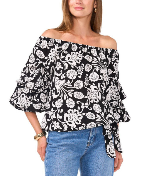 Women's Printed Off-The-Shoulder Top