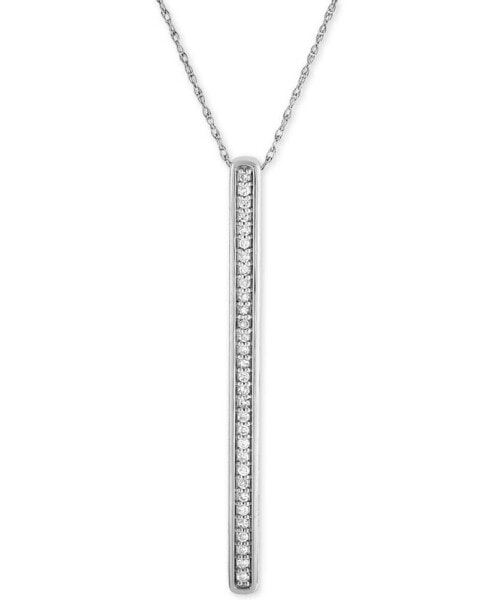 Macy's diamond Stick Pendant Necklace (1/6 ct. t.w.) in Sterling Silver