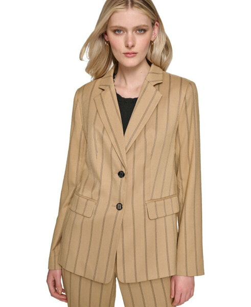 Karl Lagerfeld Women's Striped Two-Button Blazer