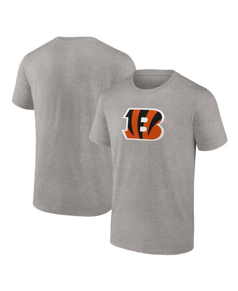 Men's Heathered Gray Cincinnati Bengals Team Primary Logo T-shirt