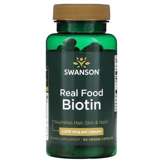 Real Food Biotin, 2,500 mcg, 90 Veggie Capsules