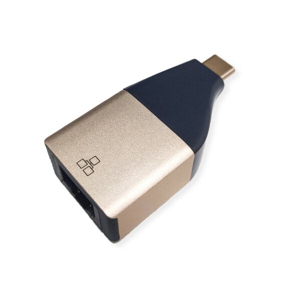 Переходник USB Type C - RJ-45 (черный, золотой) ROLINE 12.02.1111