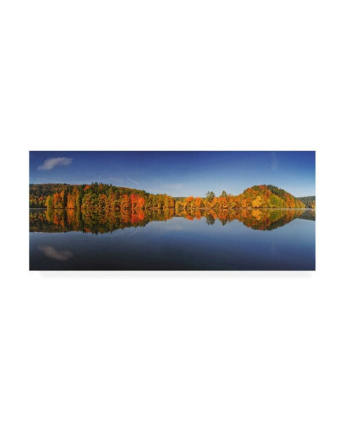 Burger Jochen Autumn Forest Lining Water Canvas Art - 37" x 49"