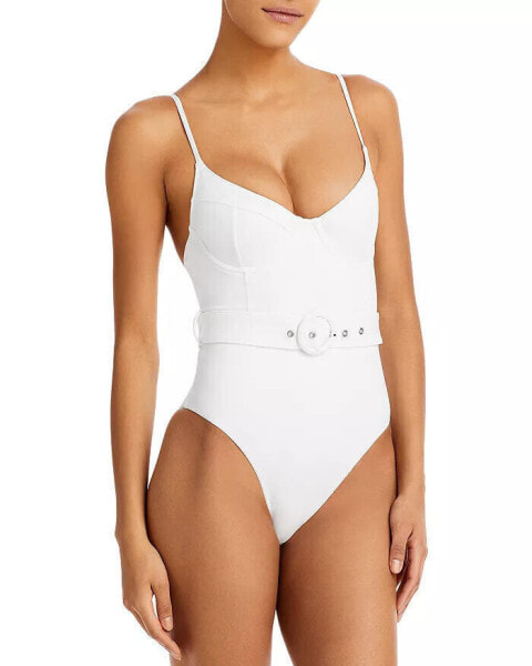 SIMKHAI Women's Noa Bustier One Piece Swimsuit White Size M