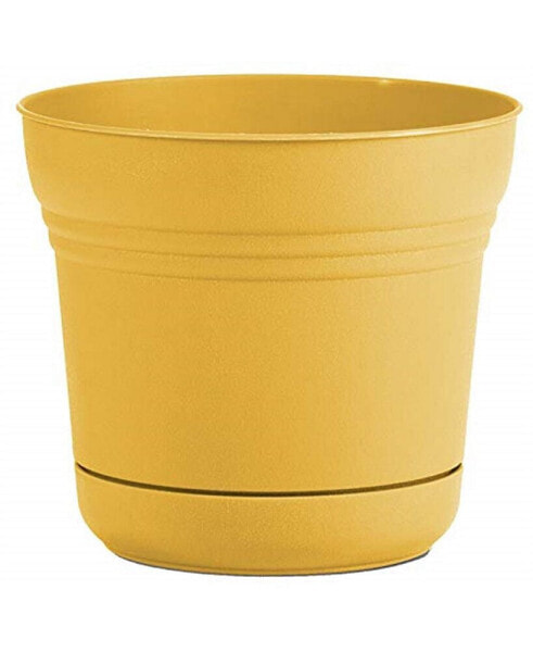 SP1423 Saturn Planter w/ Saucer 14" Earthy Yellow