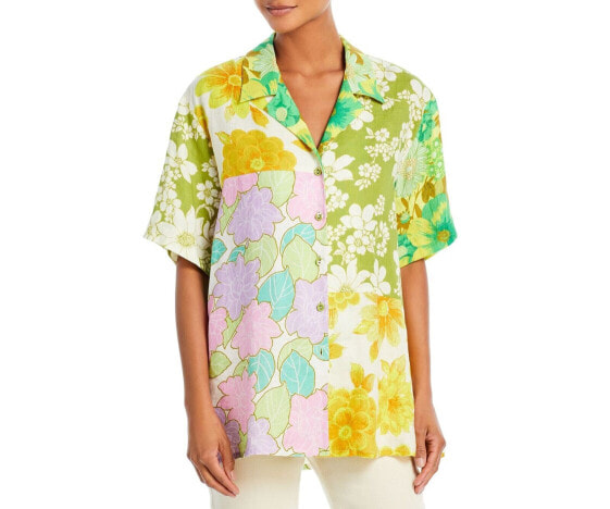 Alemais Elora Patchwork Linen Shirt size AU12 /US 8 303950