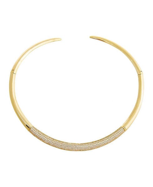 Pave Accented Graduated Collar Choker Necklace