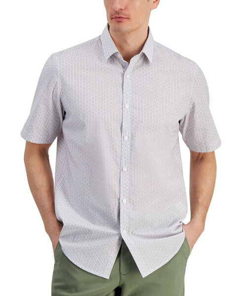 Рубашка мужская Alfani с полосками из пряжи в клетку Clip Dobby<Button-Down Shirt, Created for Macy's