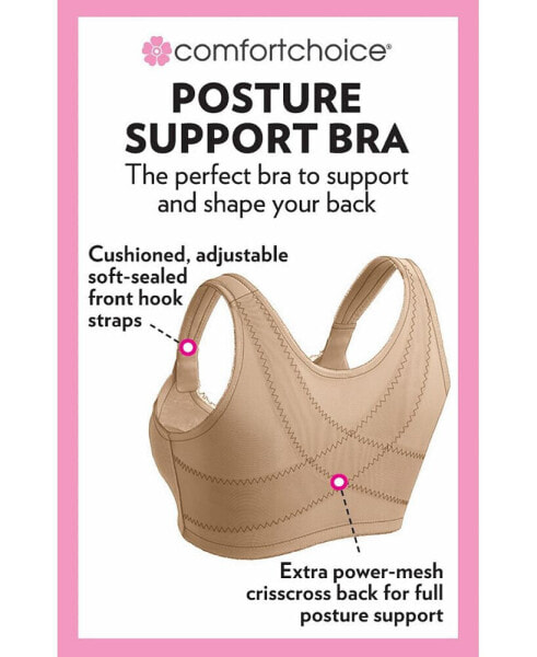 Plus Size Front-Close Cotton Wireless Posture Bra