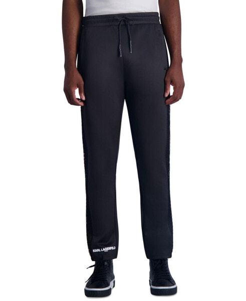 Men's Slim Fit Heavyweight Fleece Mesh Trim Scuba Pants, Created for Macy's