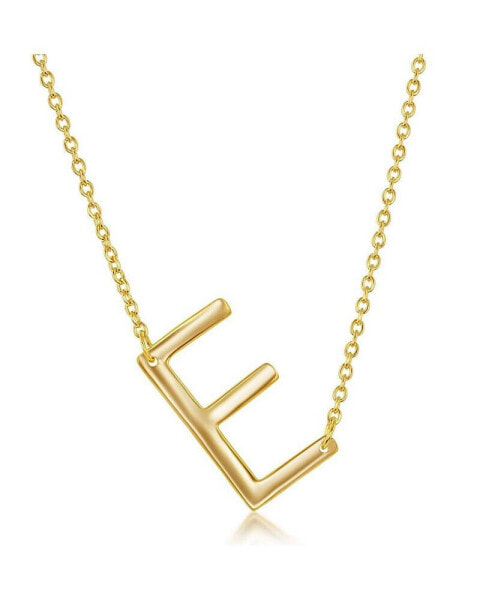 Gold Tone Sideways Initial Necklace