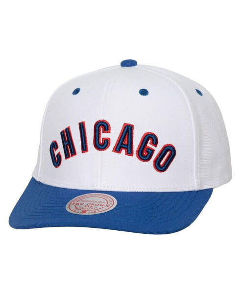 Men's White Chicago Cubs Cooperstown Collection Pro Crown Snapback Hat