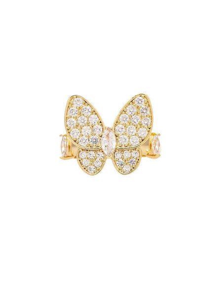 Cubic Zirconia Encrusted Butterfly Ring