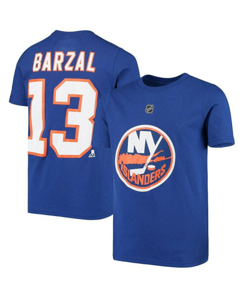 Big Boys Mathew Barzal Royal New York Islanders Player Name and Number T-shirt