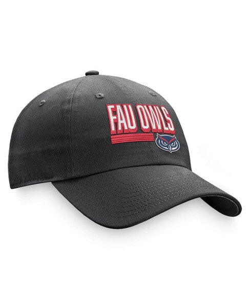 Men's Charcoal FAU Owls Slice Adjustable Hat